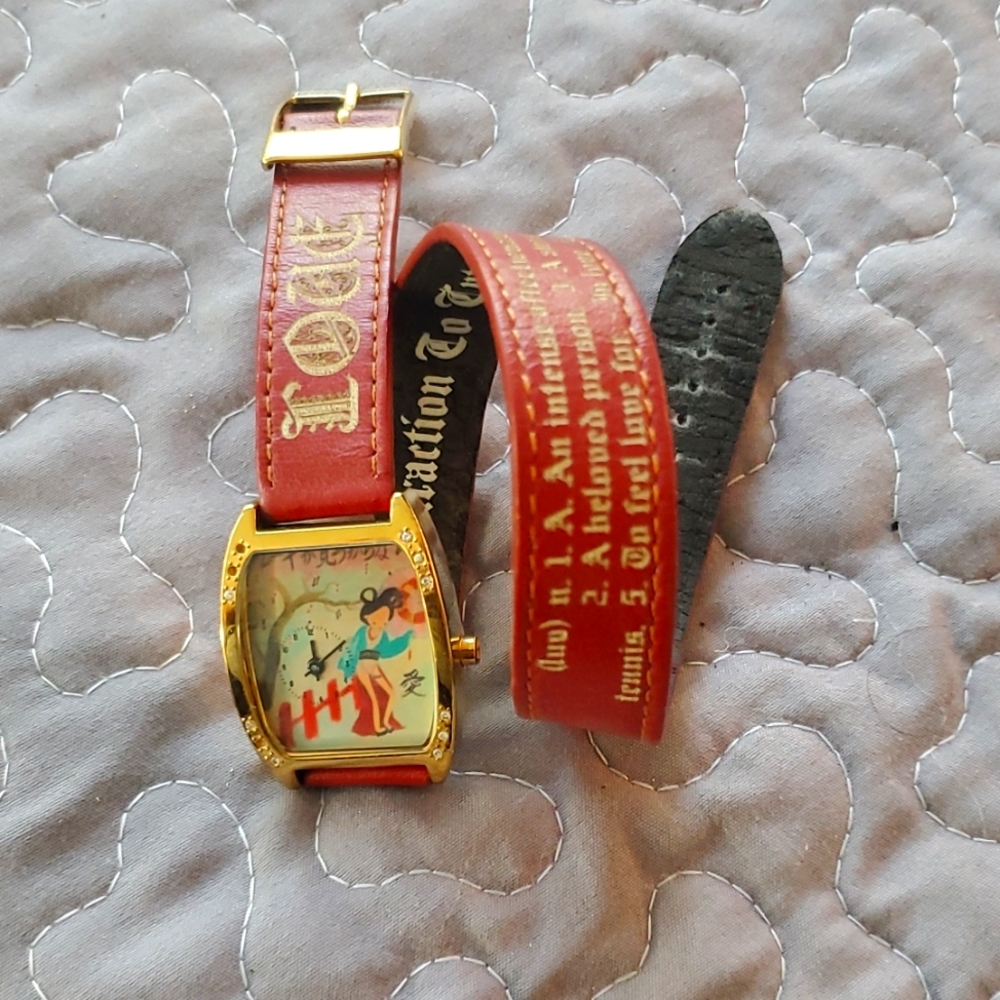 Harajuku Lovers watch. Red, with gold hardware.